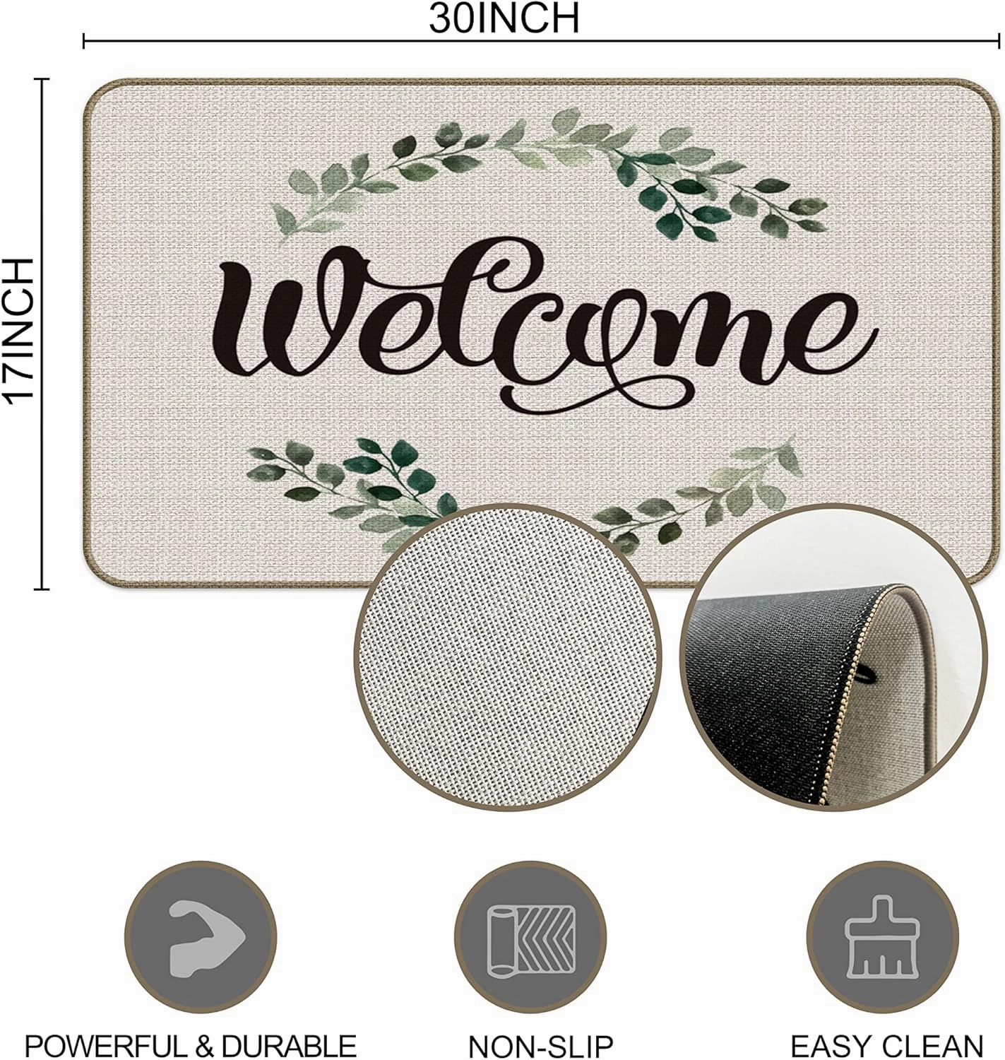 Deer Camping Door Mat - 30''x17'' Rustic Bathroom Rugs, Deer Rug, Cabin Rugs, Forest Rug, Camper Door Mat, RV Decor, Log Cabin Decor