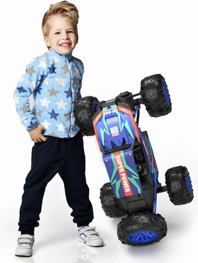 DEERC Large 1:8 Scale Upgraded RC Cars Remote Control Car for Adults Boys, Off Road Monster Truck with Realistic Sound, 2.4Ghz 4WD Rock Crawler Toy All Terrain Climbing, 2 Batteries for 80 Min Play
