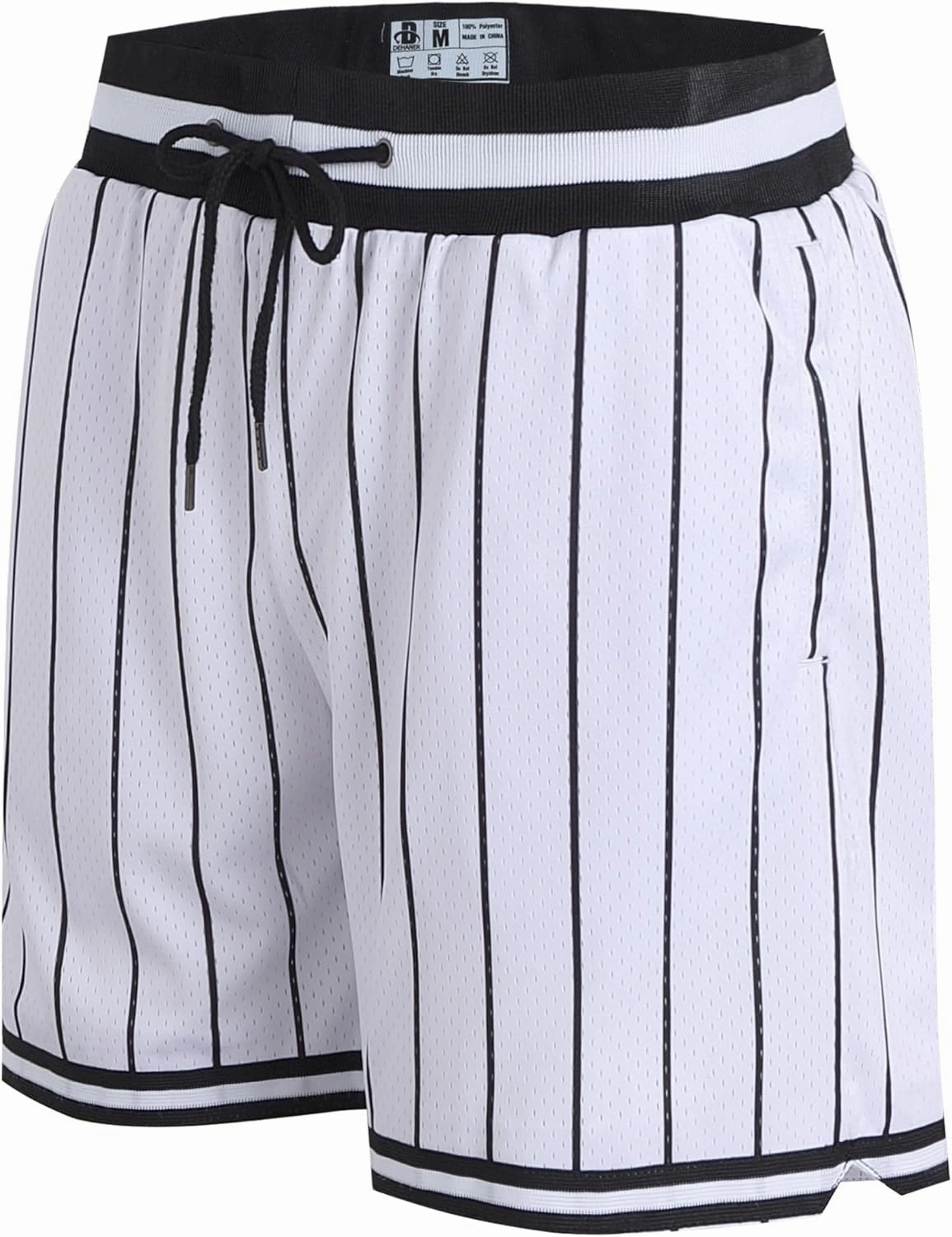 DEHANER Men's Basketball Shorts with Zip Pockets for Workout Gym Sports, Featuring Breathable Mesh Fabric