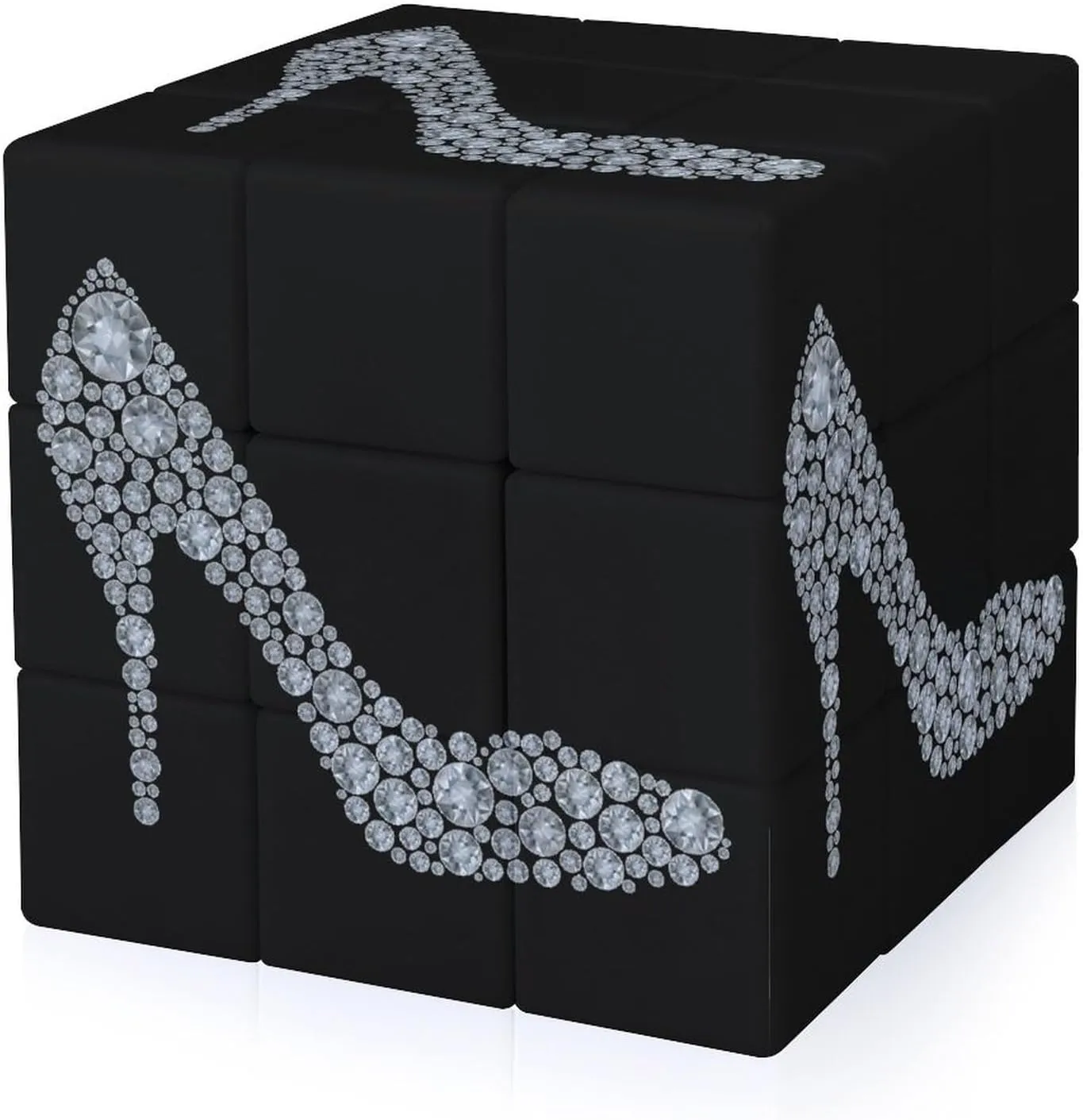 Diamond High Heel Shoe Adults 3x3x3 Color-Matching Smooth Fully Printed Cube Gift