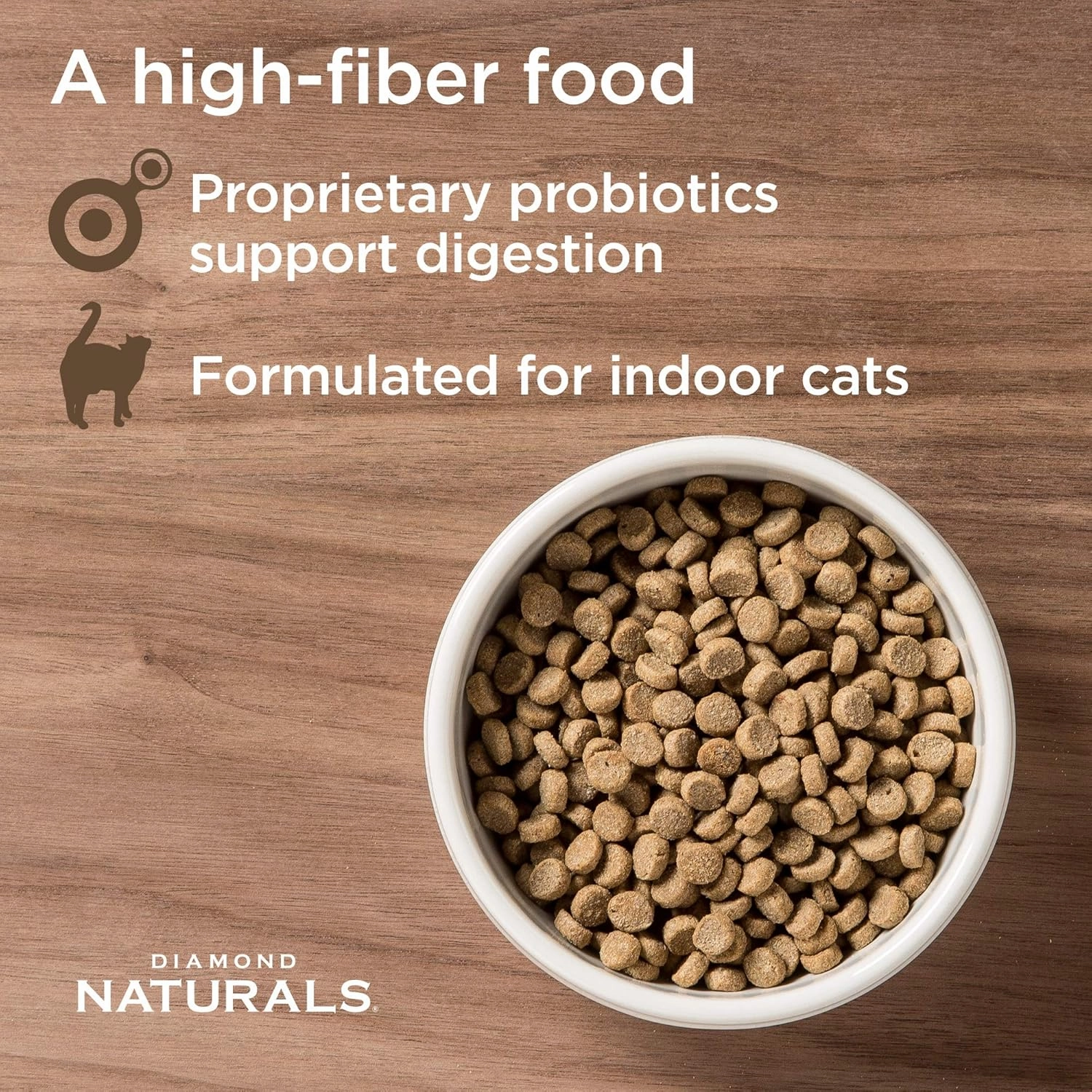 Diamond Naturals Premium Real Meat Recipe Dry Indoor Cat Food with Protein from Cage-Free Chicken, Antioxidants, Probiotics to Support Healthy Immune and Digestive Systems 18lb
