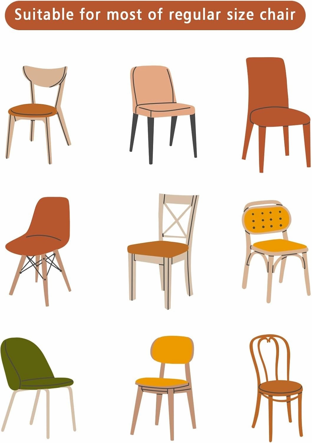 Dining Room Chair Back Covers Set of 4 Abstract Geometric Artwork Removable Kitchen Chair Seat Covers Protector Yellow Black Gray Patchwork Slipcovers for Weeding Holiday Party Decor
