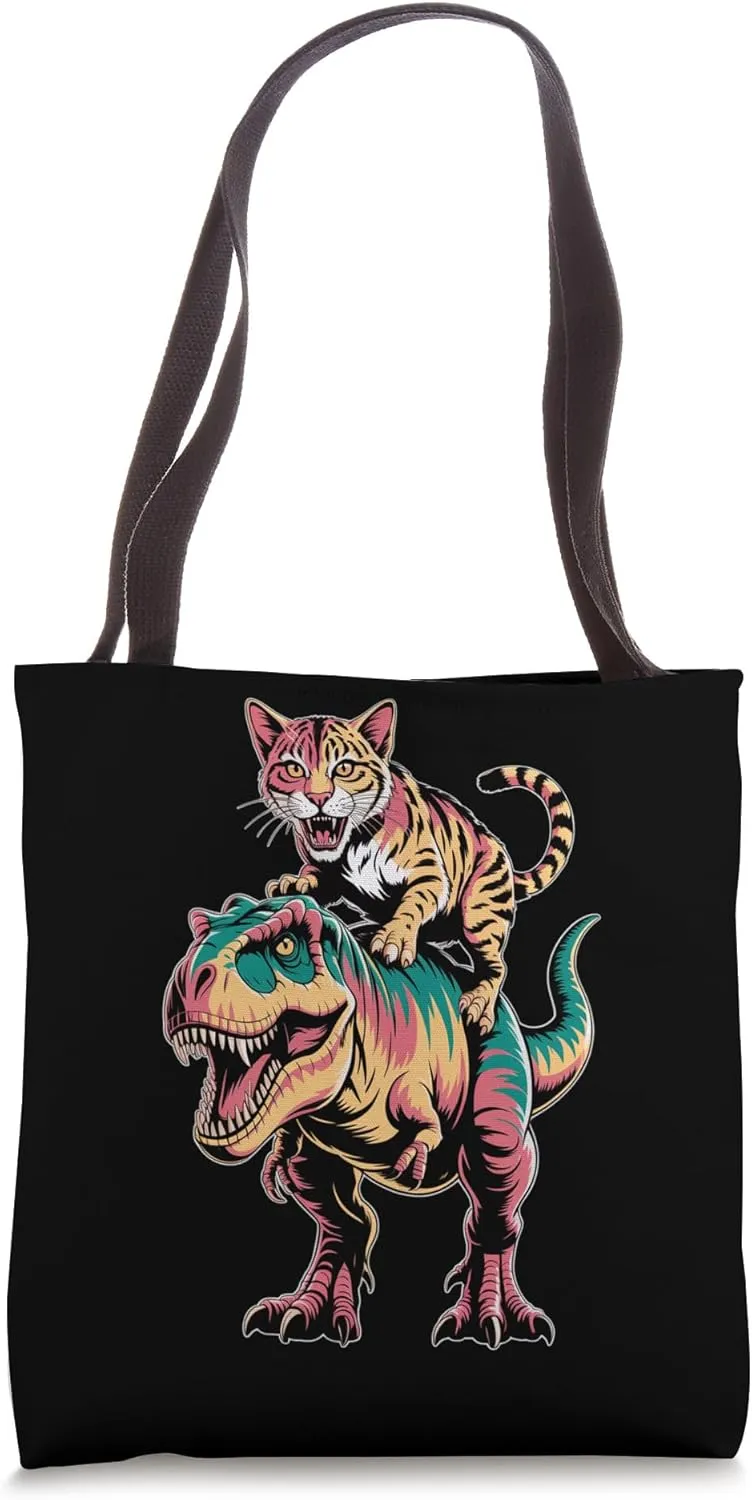 Dino Rider with Tiger Tote Bag