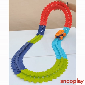 Dinosaur Bendable Track Set with Monster Wheels & LED Light - 102 Pieces (3-8 Years)