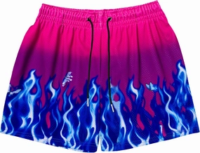 DIOTSR Mens Flame Graphic Basketball Shorts Cool Retro Running Athletic Shorts Drawstring Waist Casual Track Shorts