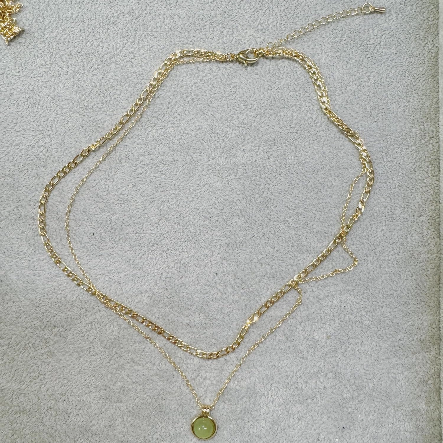 DISTANT DRUMS Simple Natural Green Aventurine Stone Jewelry Set for Women,Hoop Earrings,Bracelet,Necklace,18K Gold-plated Spiritual Gift,Fortunate Stone Jewelry,Choker