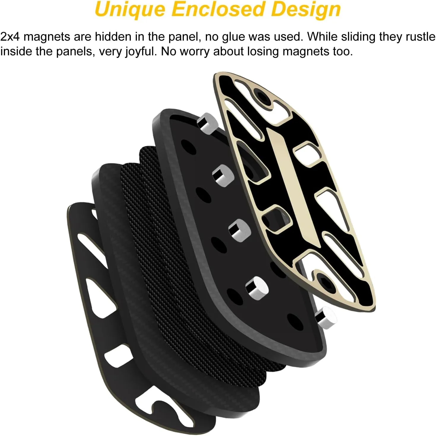 DjuiinoStar Silent Fidget Slider (Carbon Fiber   Glass Fiber), CNC Machined Free-Floating Push Slider, Addictive Magnetic Toy, Help to Relieve Stress, Best Gift for Fidget Fans DFS-49