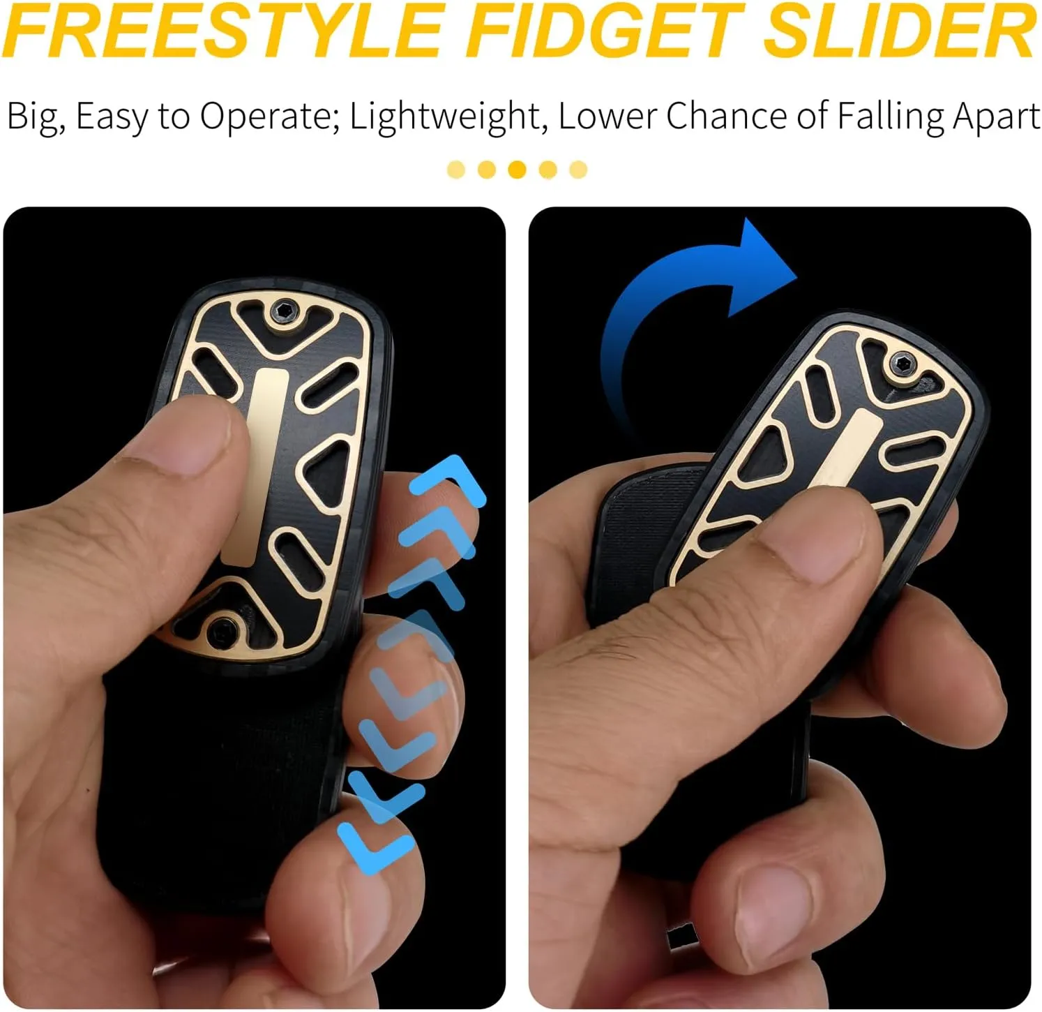 DjuiinoStar Silent Fidget Slider (Carbon Fiber   Glass Fiber), CNC Machined Free-Floating Push Slider, Addictive Magnetic Toy, Help to Relieve Stress, Best Gift for Fidget Fans DFS-49