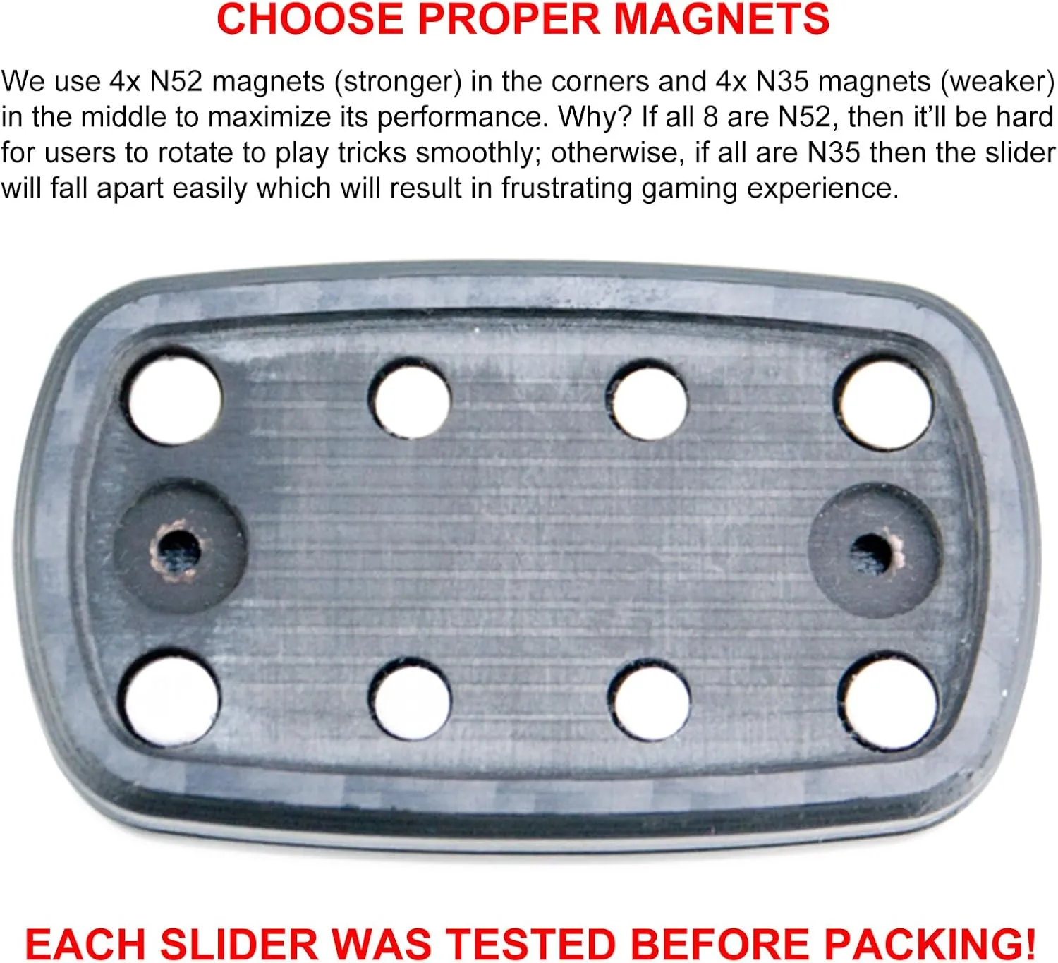 DjuiinoStar Silent Fidget Slider (Carbon Fiber   Glass Fiber), CNC Machined Free-Floating Push Slider, Addictive Magnetic Toy, Help to Relieve Stress, Best Gift for Fidget Fans DFS-49