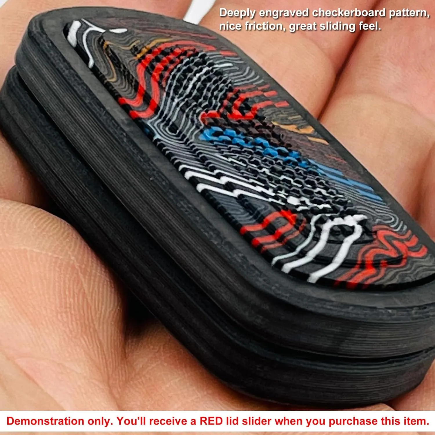 DjuiinoStar Silent Fidget Slider (Carbon Fiber   Glass Fiber), CNC Machined Free-Floating Push Slider, Addictive Magnetic Toy, Help to Relieve Stress, Best Gift for Fidget Fans DFS-49