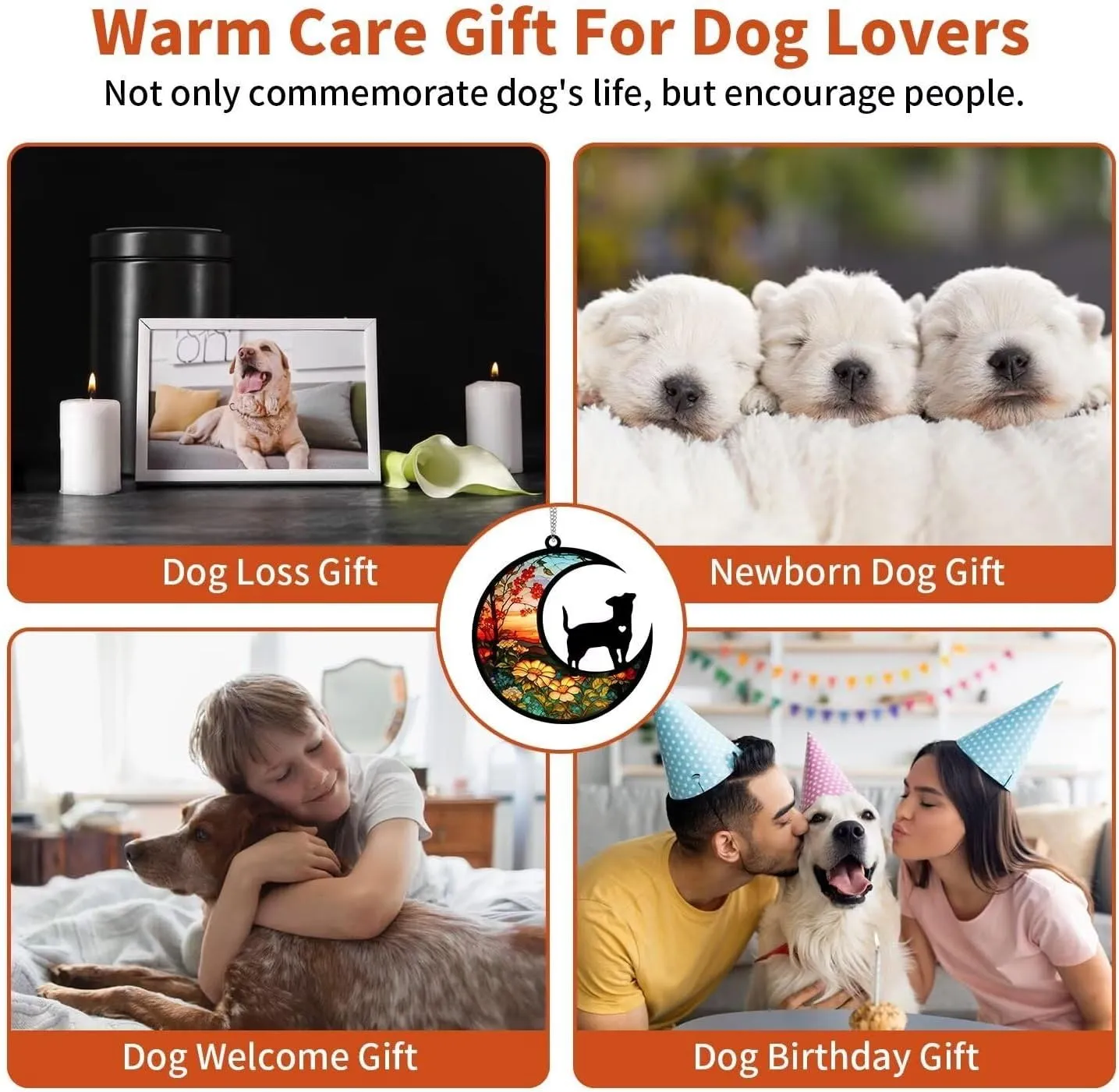 Dog Memorial Suncatcher for Loss of Dog, Jack Russell Terrier Remembrance Presents, Pet Sympathy Gift, Puppy Pass Away Adult Dog Bereavement Gift (Classic, 8”)