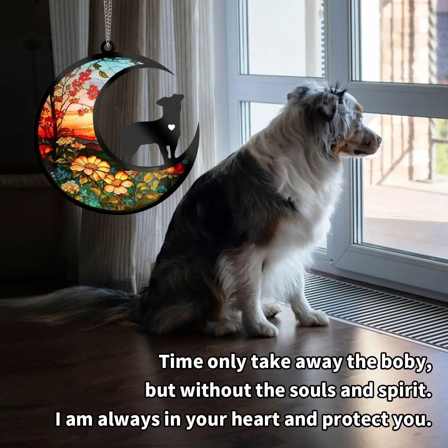 Dog Memorial Suncatcher for Loss of Dog, Jack Russell Terrier Remembrance Presents, Pet Sympathy Gift, Puppy Pass Away Adult Dog Bereavement Gift (Classic, 8”)