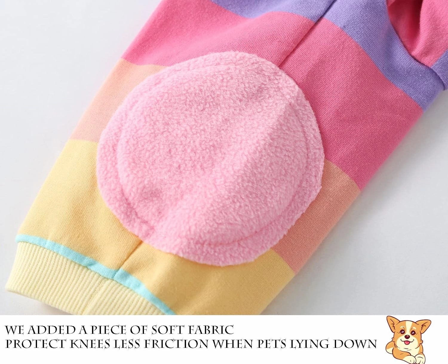 Dog Cotton Hoodie Pullover Sweatshirts Soft and Stretch Pets Clothes Rainbow Stripe Hooded for Large Dogs（Stripe XL）