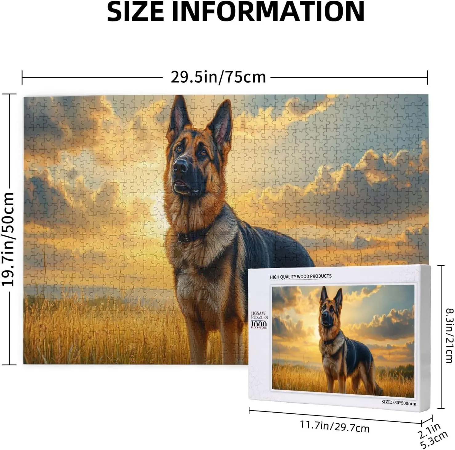 Dogs On The Vast Grassland，1000 Pcs Wooden Jigsaw Puzzles for Adults,Entertainment Games to Exercise Patience and Hands-On Ability,Completed with Family Members During Holidays