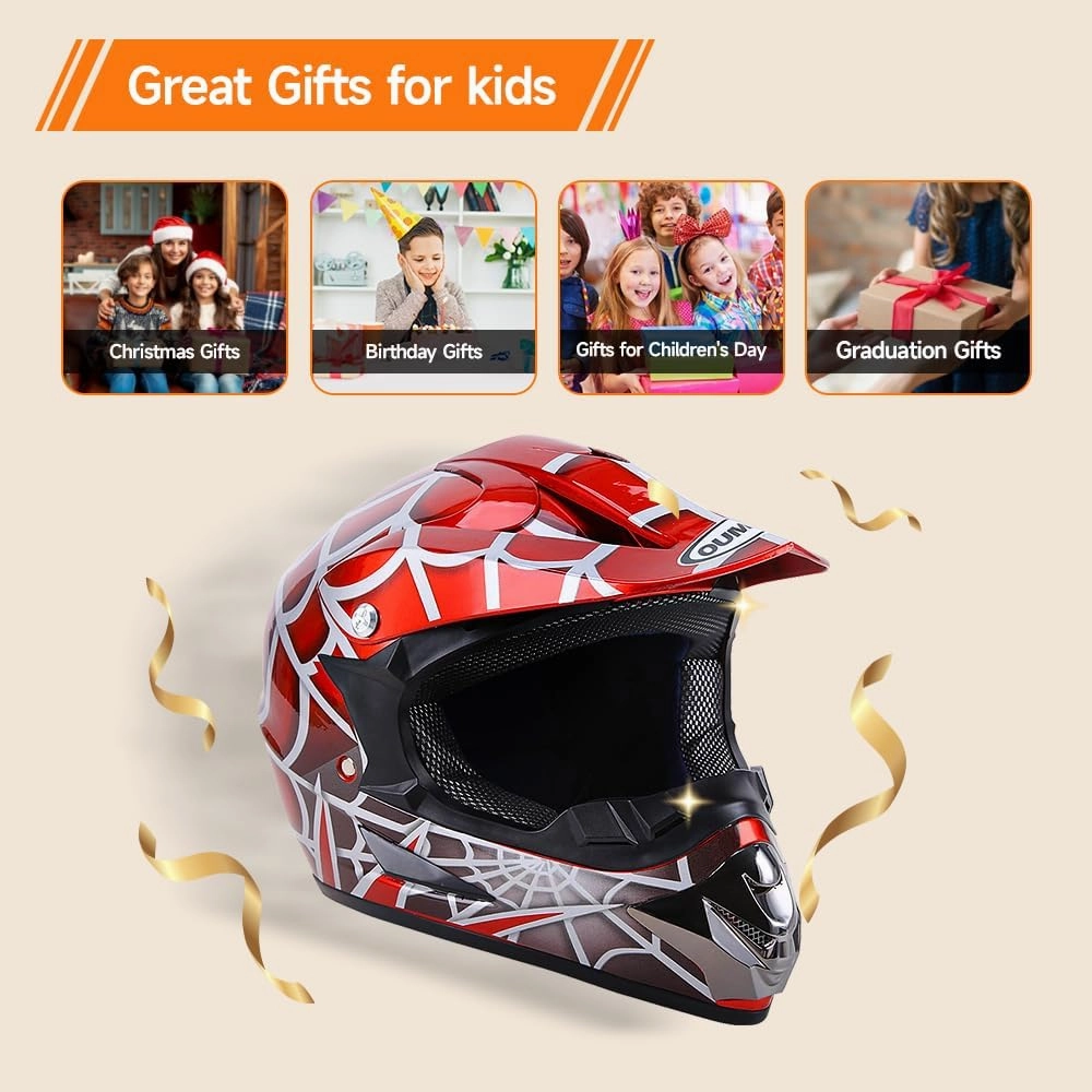 DOT Youth Dirt Bike Helmet for Boys & Girls Ages 5-14, Four Wheeler, Motocross, BMX, MX, UTV, Snowmobile, Go Kart, Racing, Skateboard, Baseball