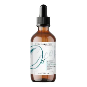 Dr Joe Lab Strawberry Seed Oil - Pure Cold Pressed Virgin Vegan Natural Hydrating Moisturizing for Skin Hair Lip Face Body Nails Carrier Oil- (4 oz Glass & Dropper) Packaging May Vary