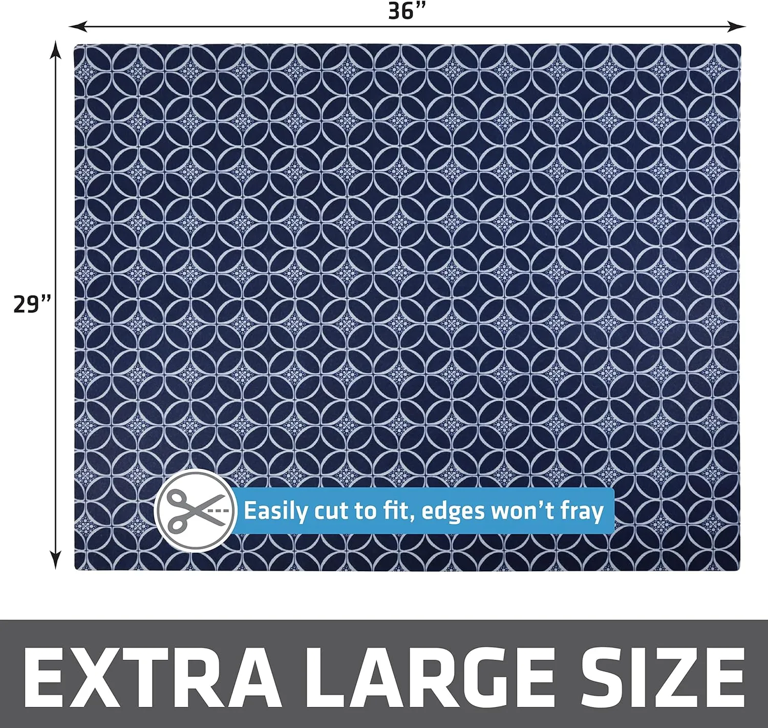 Drymate Original Cat Litter Mat, Contains Mess from Box, Protects Floors, Urine-Proof, Machine Washable, Soft on Kitty Paws, Absorbent, Waterproof (USA Made, Recycled Content) (29”x36”)(Indigo Blue)