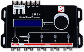 DSP 2.4 Digital Signal Processor & Equalizer – 15-Band Graphic EQ, 2 Input/4 Output DSP, 12 Presets, Built-in Crossover for Car Audio Enhancement