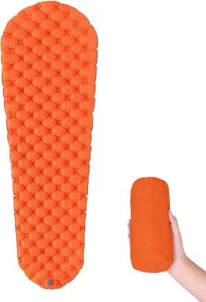 Durable Sleeping Pad Inflatable Sleep Mat Dampproof Air Mattress Inflatable Sleeping Pad (Color : Orange)