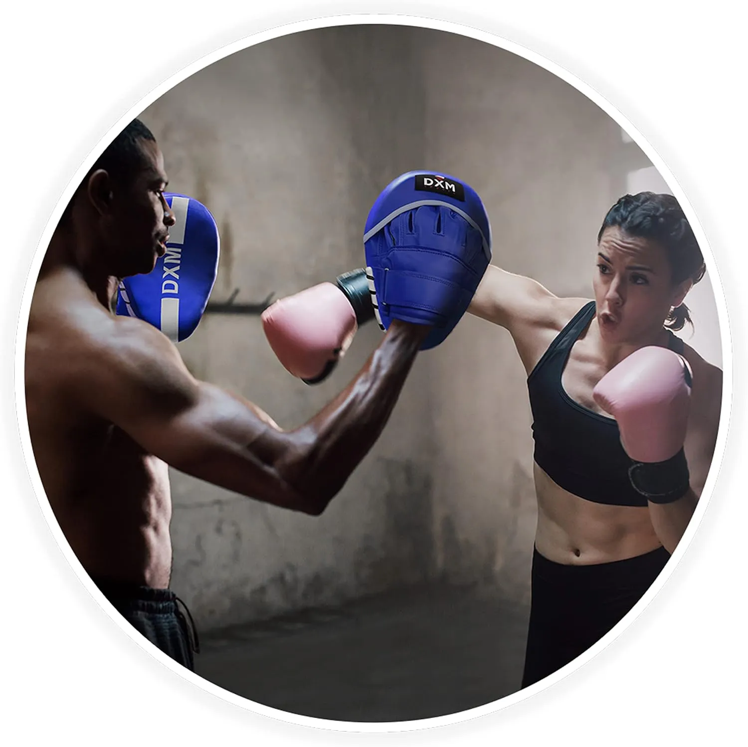 DXM SPORTS Muay Thai Boxing Pad for Training – Adjustable & Curved Focus Mitts for Karate Taekwondo Kickboxing Kick Pads Boxing Equipment for Sparing Gear, MMA
