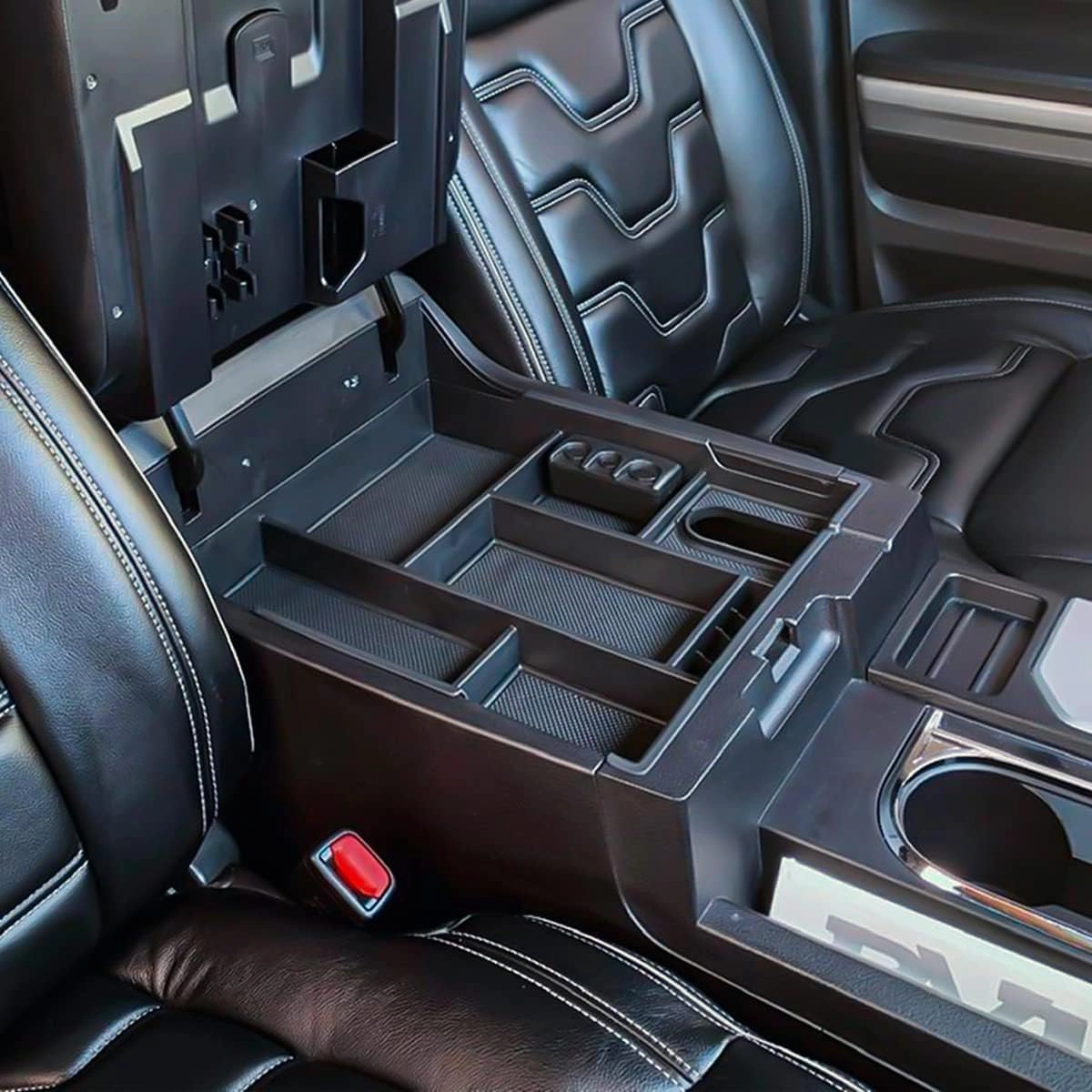 EDBETOS Center Console Tray Organizer Compatible with Toyota Tundra 2014 2015 2016 2017 2018 2019 2020 2021 Accessories, Armrest Secondary Storage Box (Black Trim)