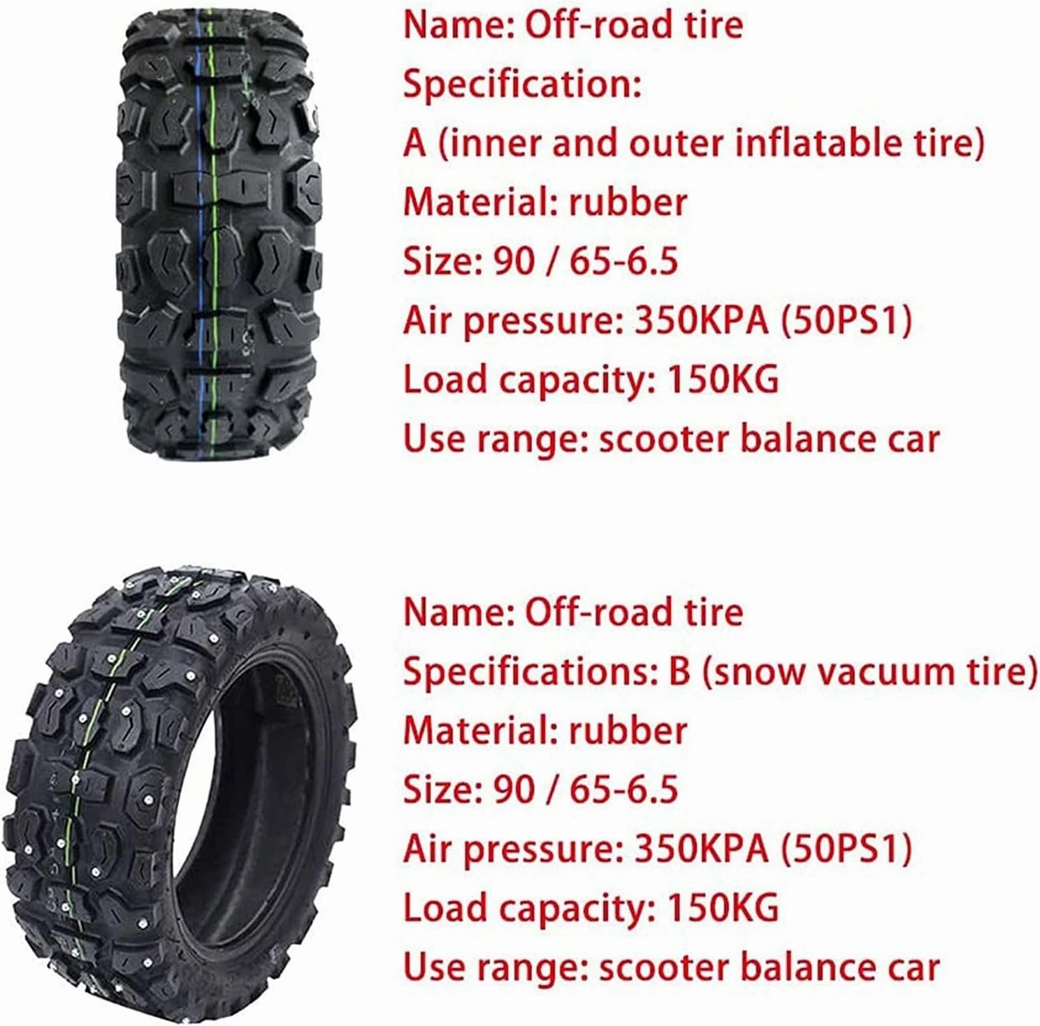 Electric Scooter Tires Electric Scooter Tires 11-Inch All-Terrain Tires 90/65-6.5 Snow Tires Non-Slip and Wear-Resistant Suitable for Electric Vehicle Tire Replacement Electric car Tires
