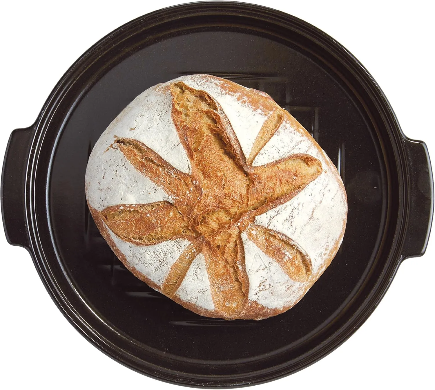 Emile Henry Ceramic Home eh509507 Set Bread, 32 x 30 x 15 cm, Ceramic, Charcoal, 32,5 x 30 x 15 cm