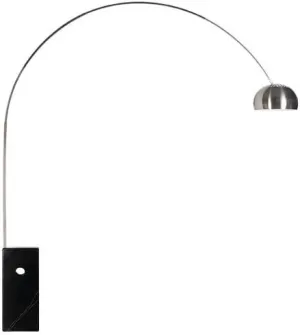 eMod - Arco Floor Lamp Cube Shaped Marble Base Black