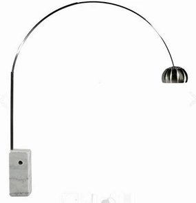 eMod - Arco Floor Lamp Cube Shaped Marble Base White