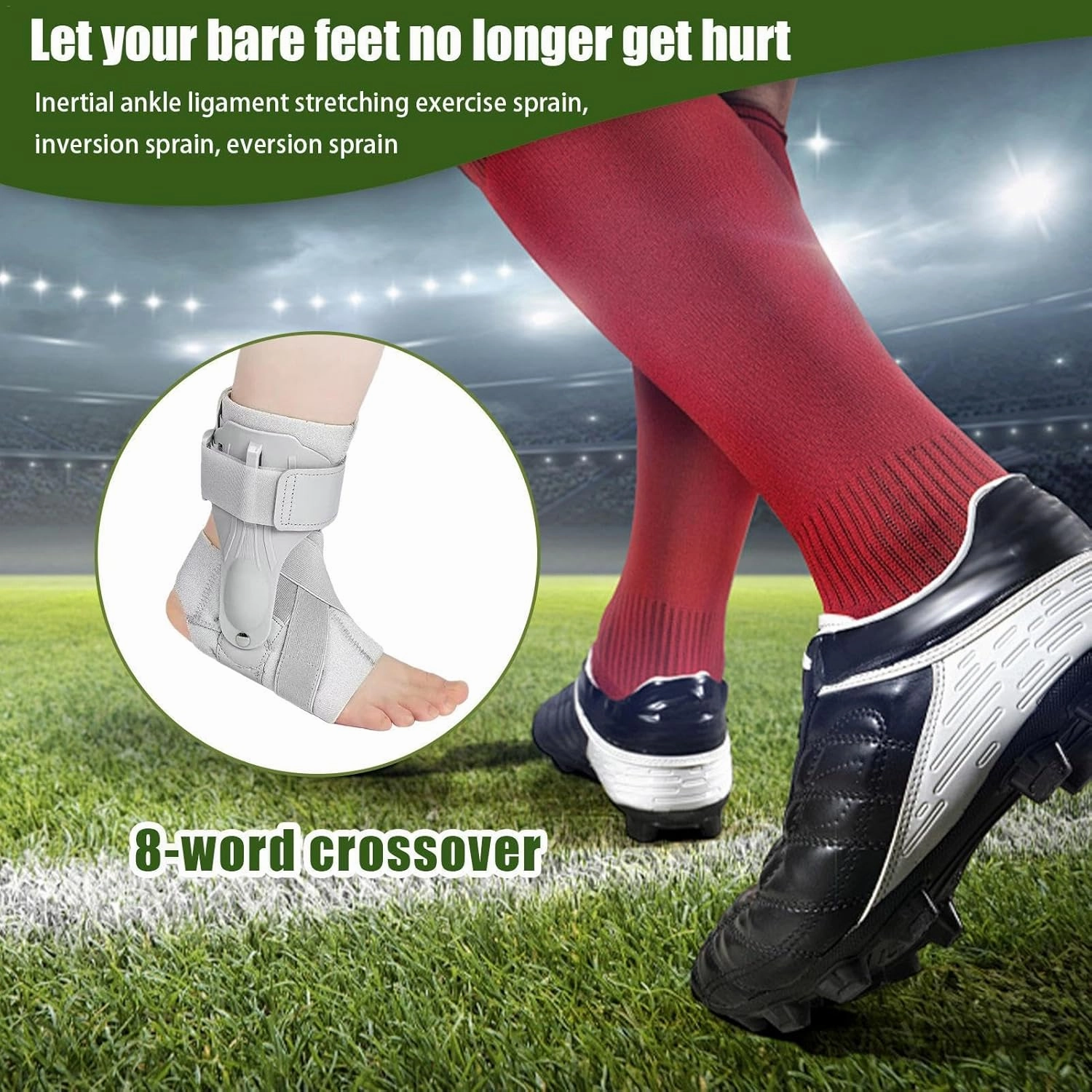 Enhanced Stability for Ankles | Adjustable Straps Custom Fit | Comfortable Compression Design, Flexible and Stretchy, Breathable Fabric Ventilation, Provides Support During Basketball Games