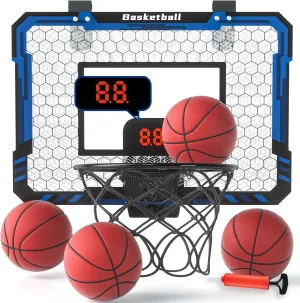 EPPO Indoor Basketball Hoop for Kids,Mini Basketball Hoops Over The Door with Scoreboard,Basketball Toys for 3-12 Year Old Boys Girls 8 Year Old boy Gifts