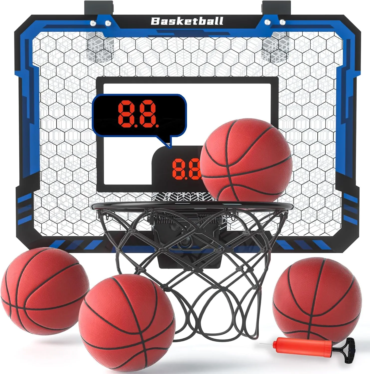 EPPO Indoor Basketball Hoop for Kids,Mini Basketball Hoops Over The Door with Scoreboard,Basketball Toys for 3-12 Year Old Boys Girls 8 Year Old boy Gifts