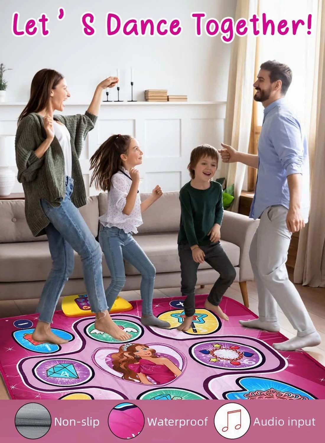 EqiEch Children's Dance Mats,Dance Mat Games Toys, Musical Dancing Challenge Pad Game,Electronic Dance Pad with 3 Game Modes, 5 Challenge Levels,Built-in Music,Birthday Gifts for Kids
