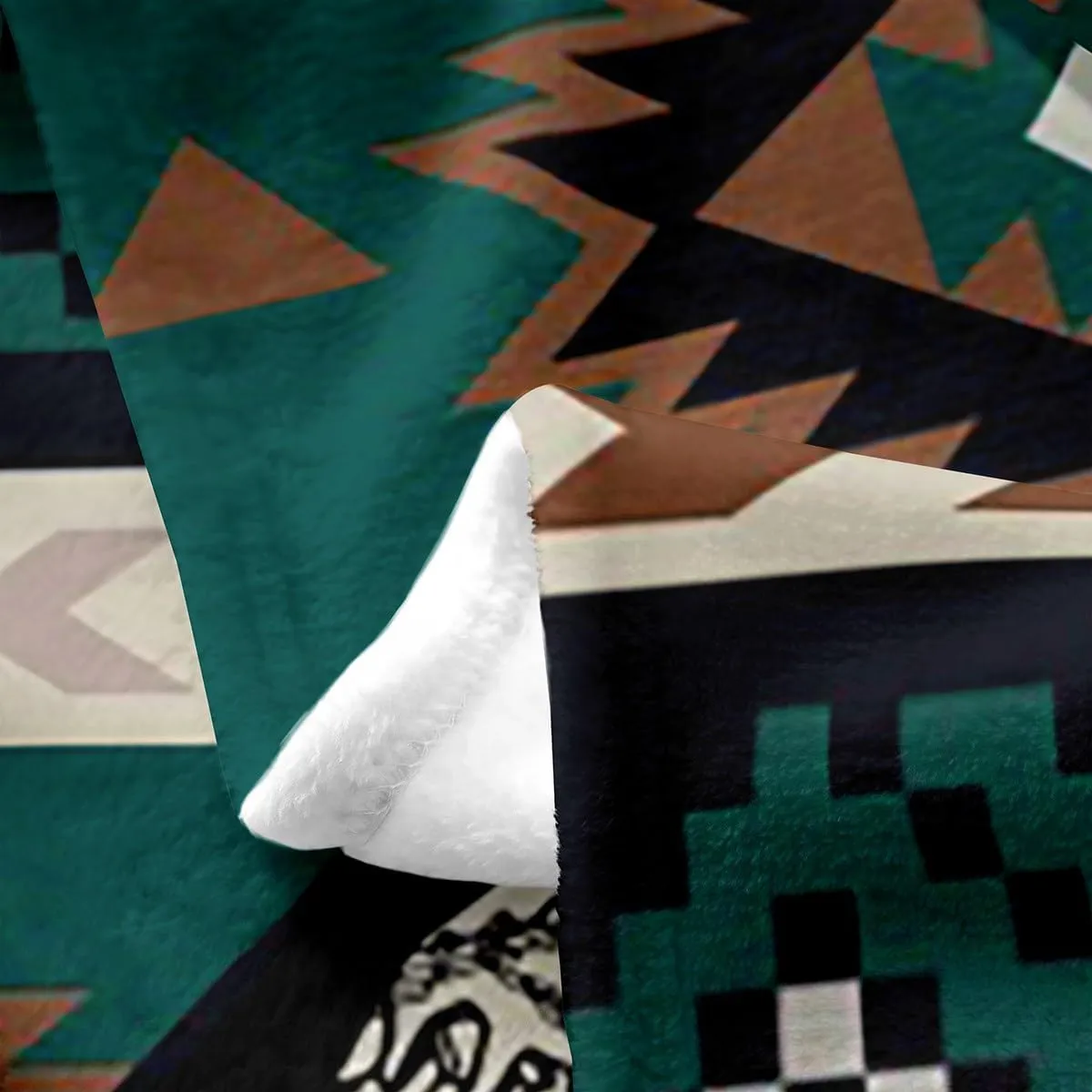 Erosebridal Rustic Bear Flannel Blanket for Cabin Lodge Southwest Throw Blanket Twin 60x80,Aztec Geometric Tribal Fleece Blanket Farmhouse Hunting Animal Bed Blanket Lightweight