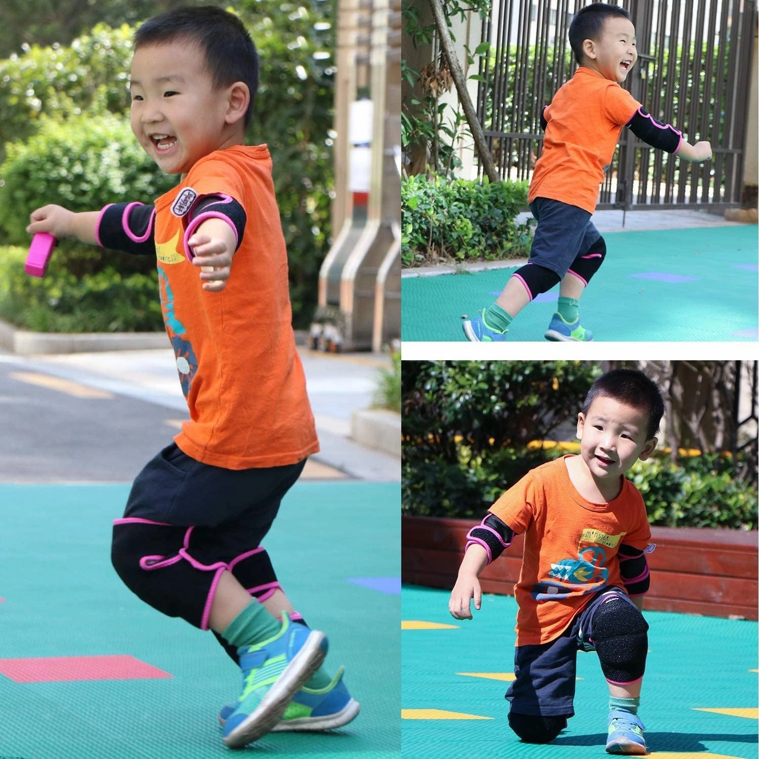 Eulant Adjustable Soft Elbow and Knee Pads for Kids, Child Protective Pad Sets for Bicycle, Roller Skating, Basketball, Football, Volleyball, Dancing, Kneeling
