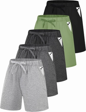 EXARUS Boys Athletic Shorts 4"/6" Quick Dry Lightweight Adjustable Elastic Waist Pockets Basketball Soccer Running