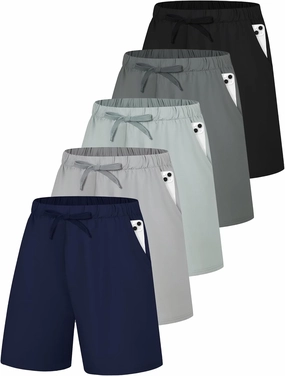 EXARUS Boys Athletic Shorts 4"/6" Quick Dry Lightweight Adjustable Elastic Waist Pockets Basketball Soccer Running