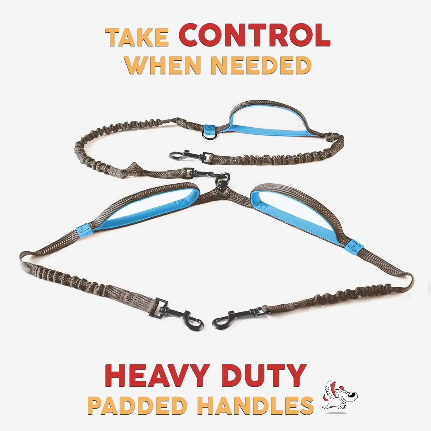 Exquisite Hands-Free Leash for Two Large Dogs – Perfect for Active Pet Owners – Comfortable, Durable & Ideal for Running, Walking, Hiking – Premium Dual Waist Lead with Bungee – Must-Have Dog Gear