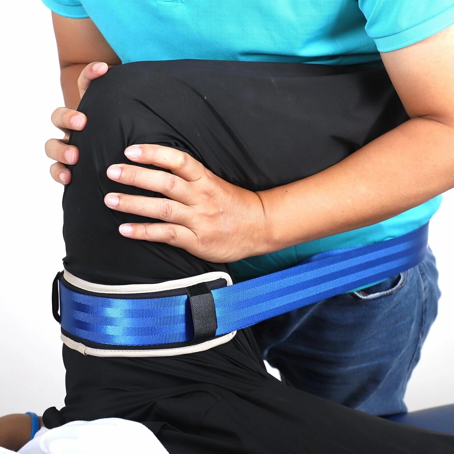Extremity Mobilization Strap - 8' Adjustable Physical Therapy Belt for Enhanced Traction & Stability - Durable Nylon with Padding & Push Button Release (Coffee)
