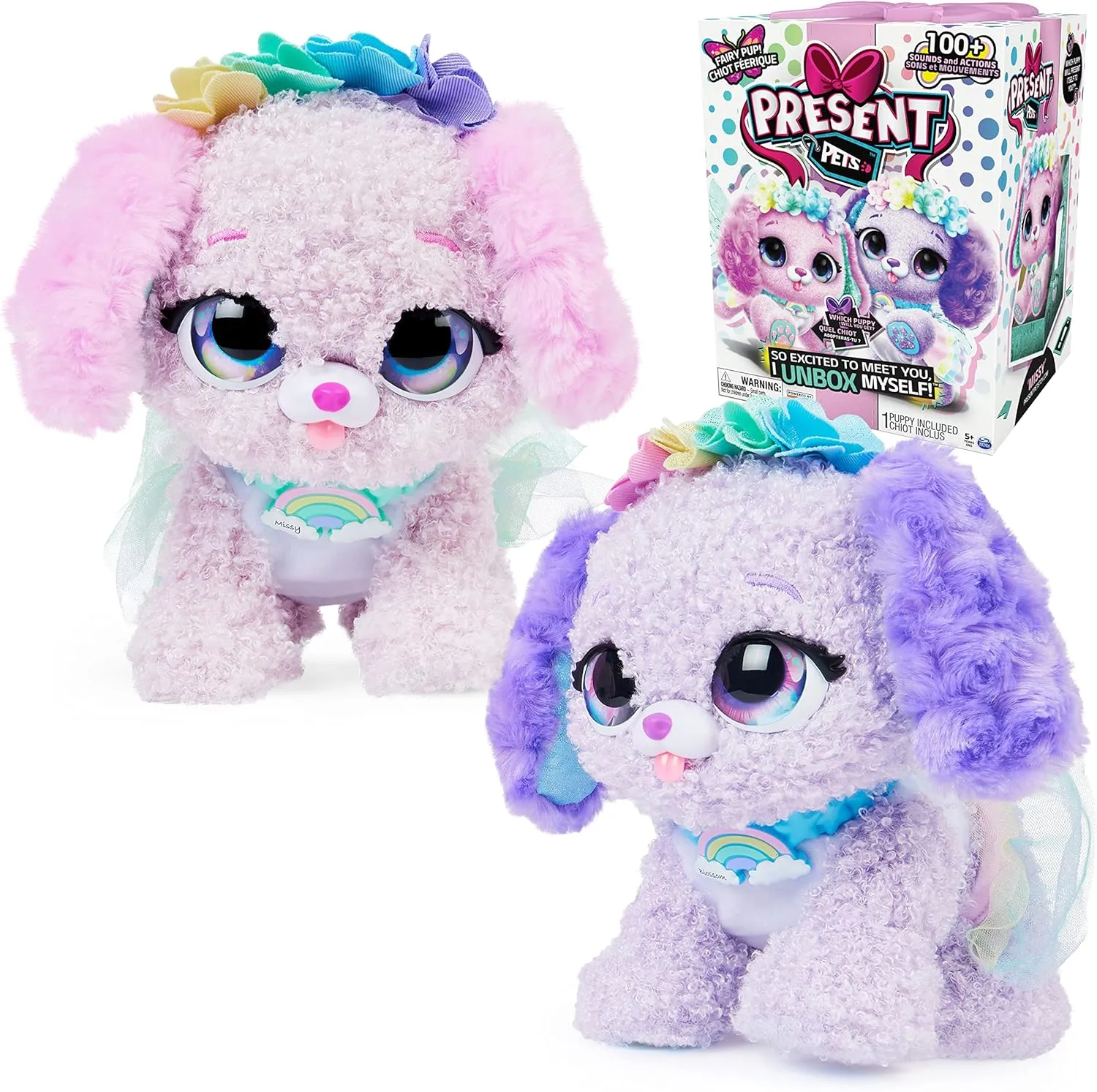 Fairy Puppy Interactive Surprise Plush Toy Pet with Over 100 Sounds & Actions (Style May Vary), Girls Gifts, Kids Toys for Girls