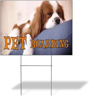 Fastasticdeals Weatherproof Yard Sign Pet Boarding B Outdoor Advertising Printing Lawn Garden Grooming 18x12 Inches 2 Sides Print