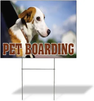 Fastasticdeals Weatherproof Yard Sign Pet Boarding C Outdoor Advertising Printing Lawn Garden Grooming 18x12 Inches 2 Sides Print