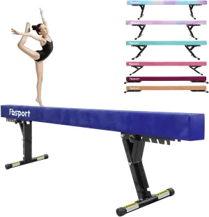FBSPORT 8ft Adjustable Balance Beam: High and Low Floor Beam Gymnastics Equipment for Kids/Adults,Gymnastics Beam for Training,Practice, Physical Therapy and Professional Home Training with Legs