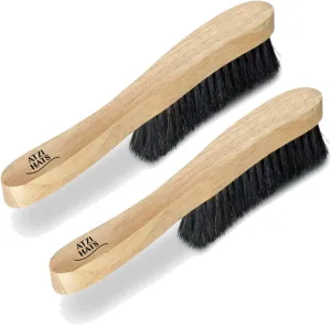 Fedora Hat Brush Lint Remover Duster Brushes for Felt Hats 100% Horse Hair (Black) Wood Brush