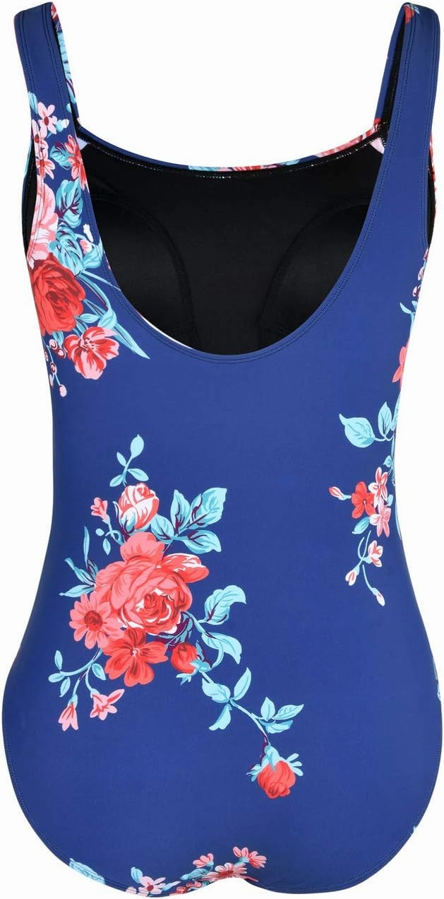 Firpearl Women's Black One Piece Bathing Suit Ruched Tummy Control Swimsuit