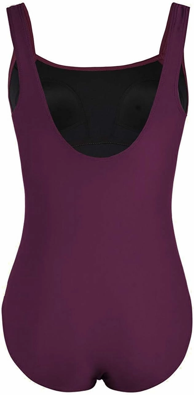 Firpearl Women's Black One Piece Bathing Suit Ruched Tummy Control Swimsuit