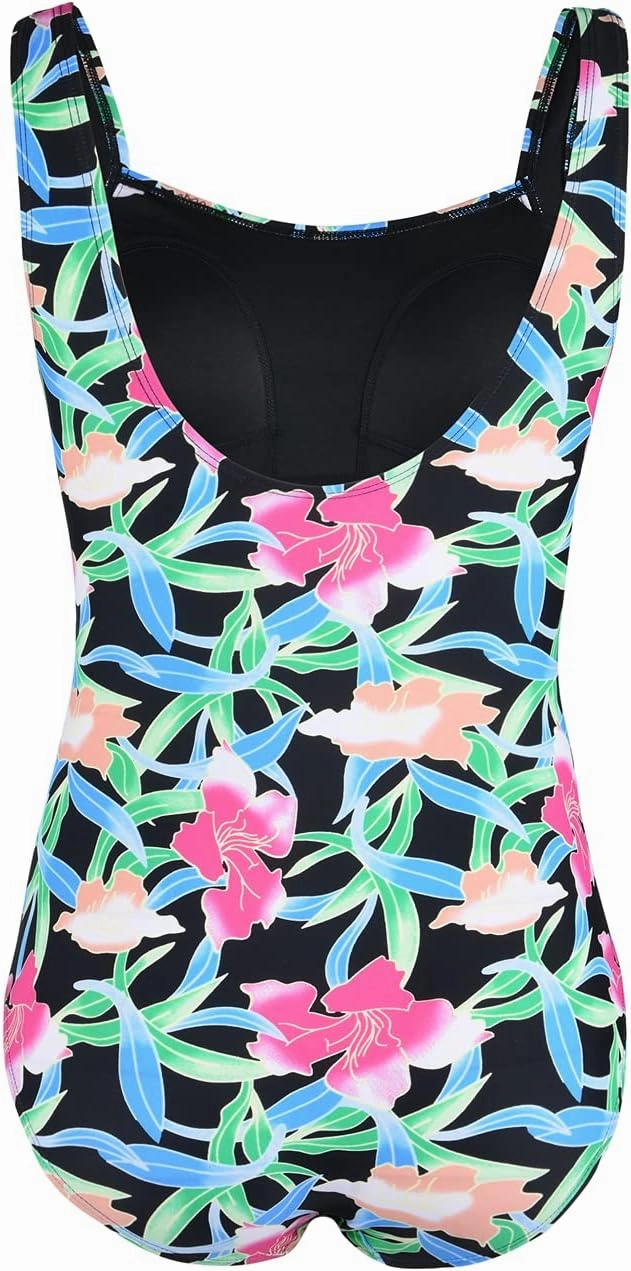 Firpearl Women's Black One Piece Bathing Suit Ruched Tummy Control Swimsuit