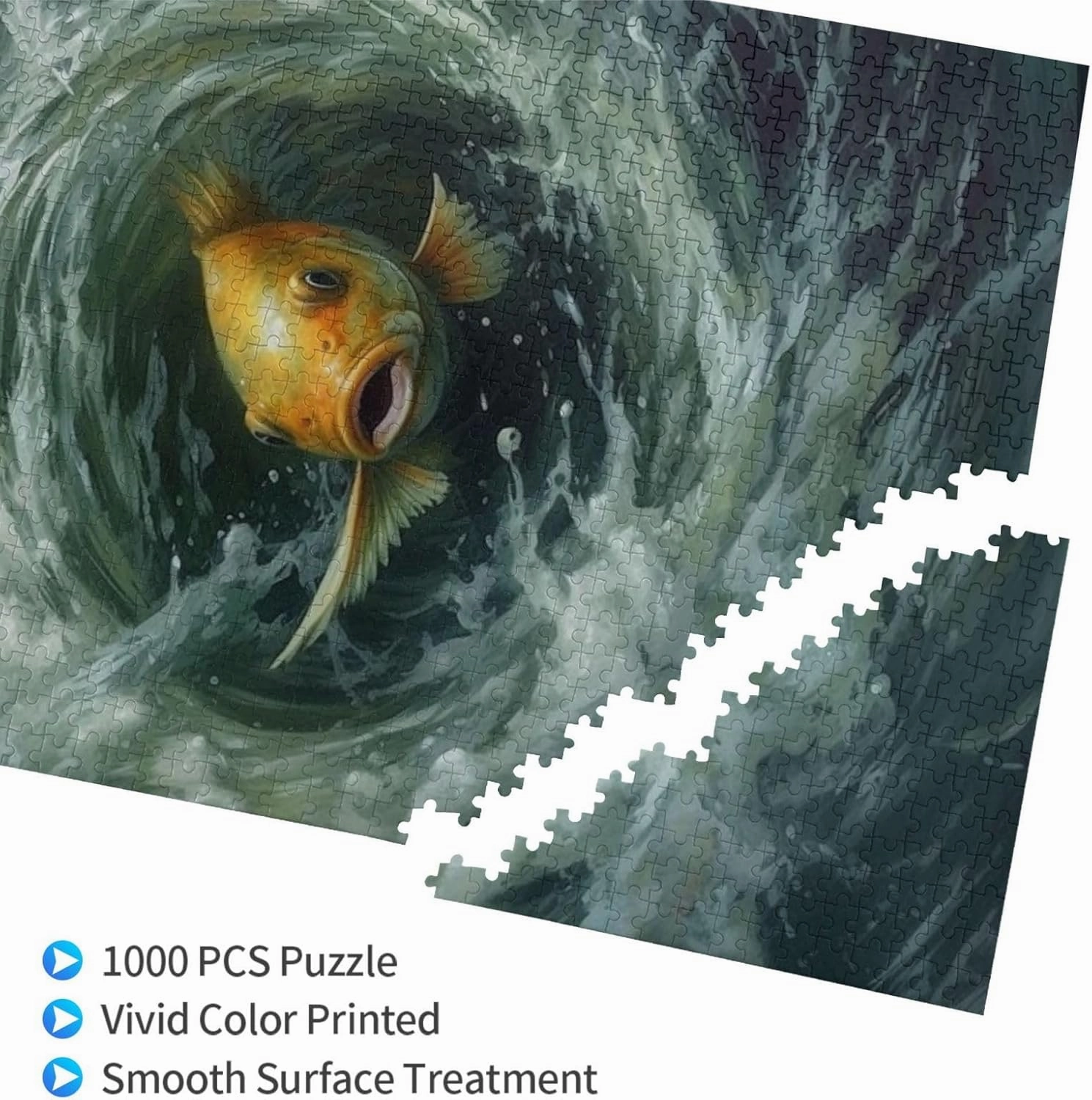 Fish Jigsaw Puzzle 1000 Piece for Adults & Kids, Wall Hanging Puzzles Intellectual Decompressing Fun Family Game Large Puzzle Game Toys Gifts