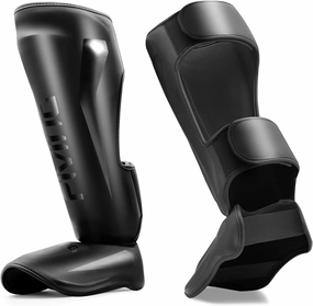 FIVING MMA Martial Arts Shin Guards – Padded, Adjustable Muay Thai Leg Guards with Instep Protection for Kickboxing/MMA Training and Sparring – Durable, Professional MMA Equipment