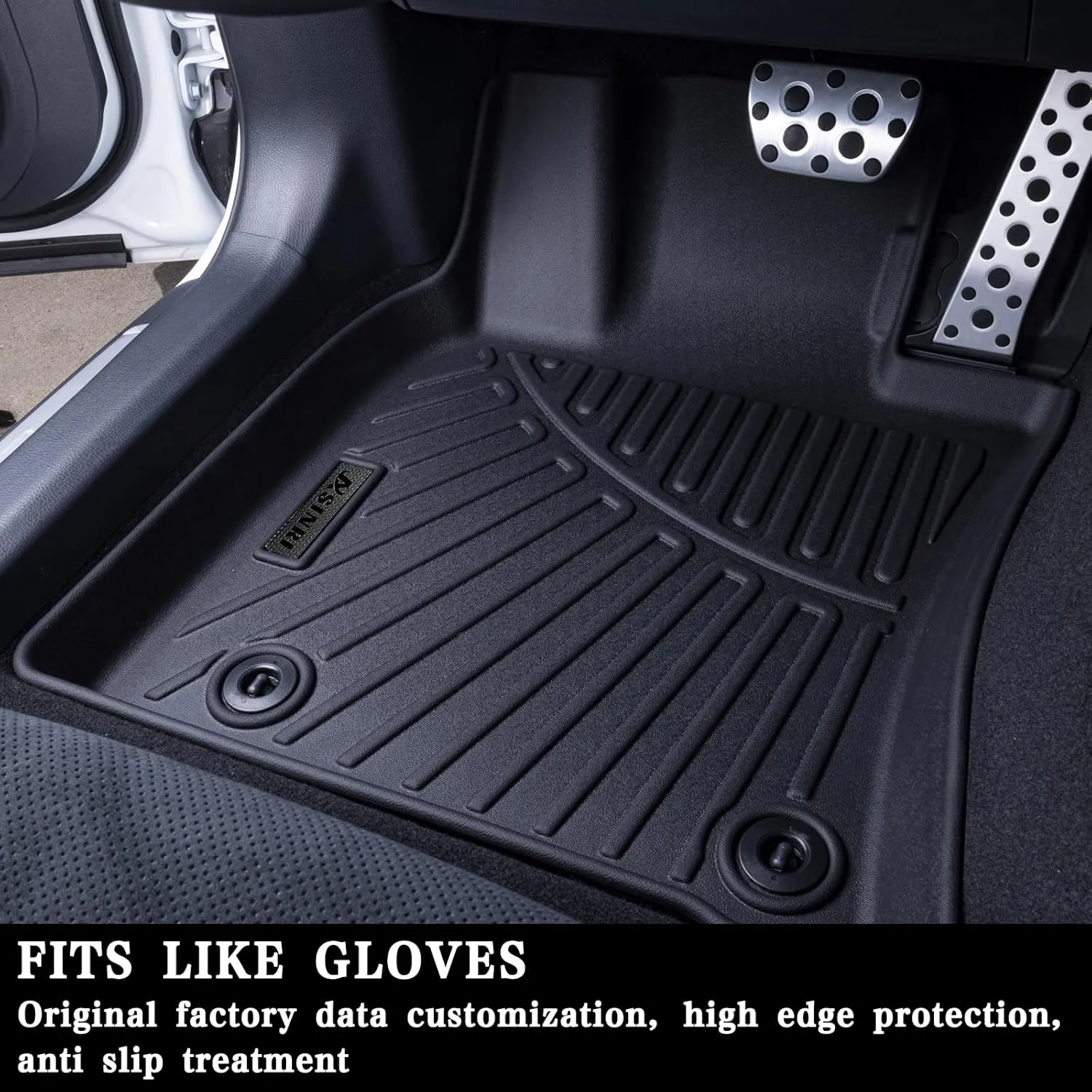 Floor Liners & Cargo Liners & Backrest Mat for 2021-2023 2024 2025 Buick Envision TPE All Weather Protection 2 Rows Car Floor Mats with Trunk Mat Covering The backrest